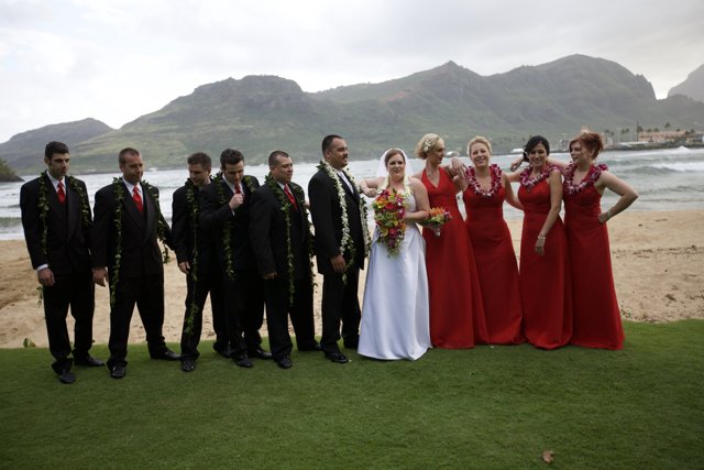Wedding Party in Red and Black