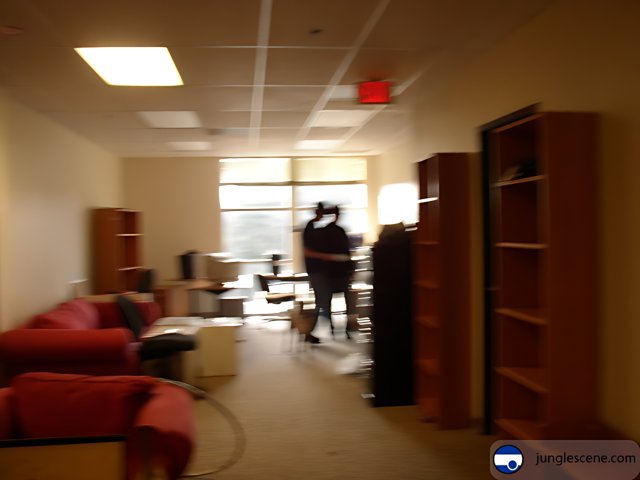 Blurred Living Room with Mysterious Figure