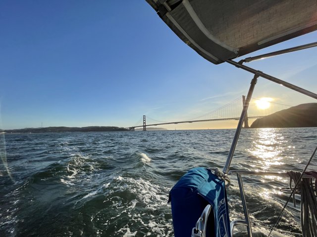 Sailing under the San Francisco Bridge