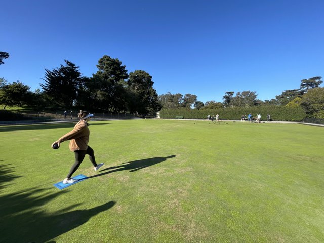 Playing Frisbee on a Beautiful Day at Golden Gate Park