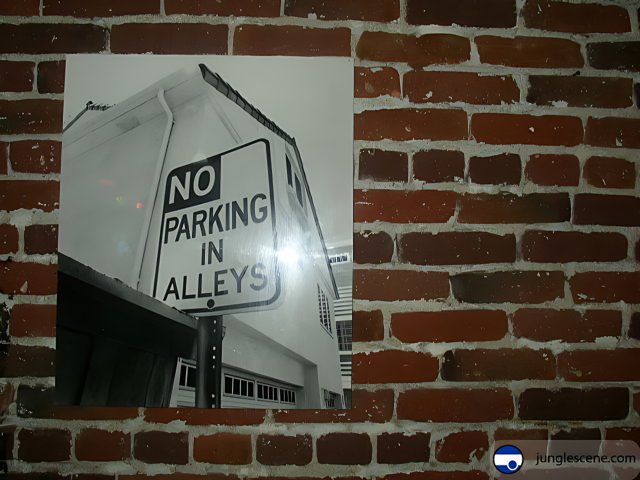 No Parking on Brick Wall