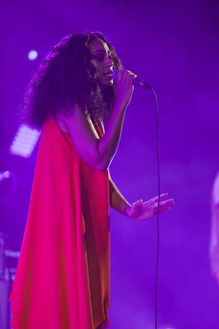 Solo Performance in a Red Dress