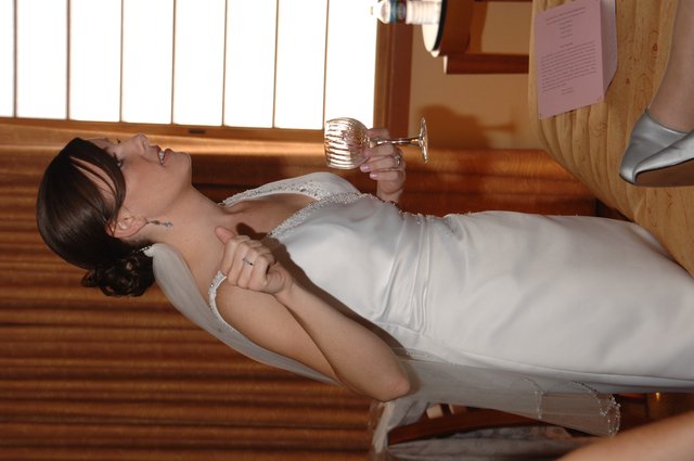 Bride Raises Glass in Pre-Wedding Celebration Toast