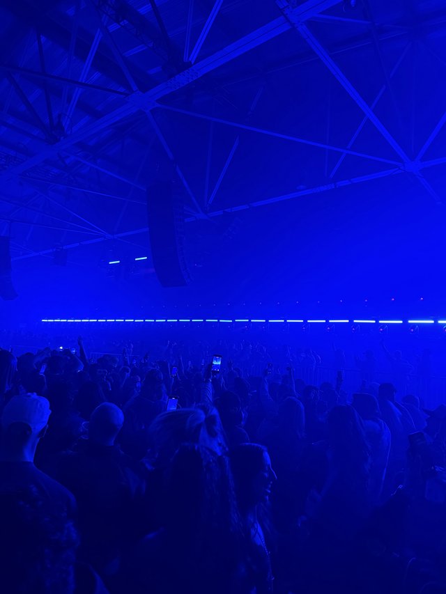 Immersive Blue Light Experience at Electronic Music Concert