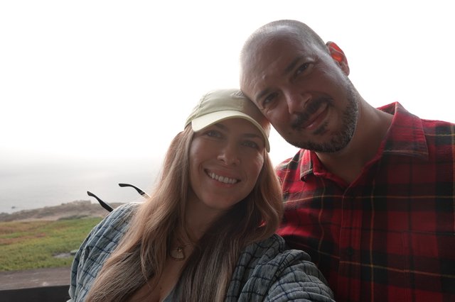 Happy Couple's Outdoor Adventure Portrait