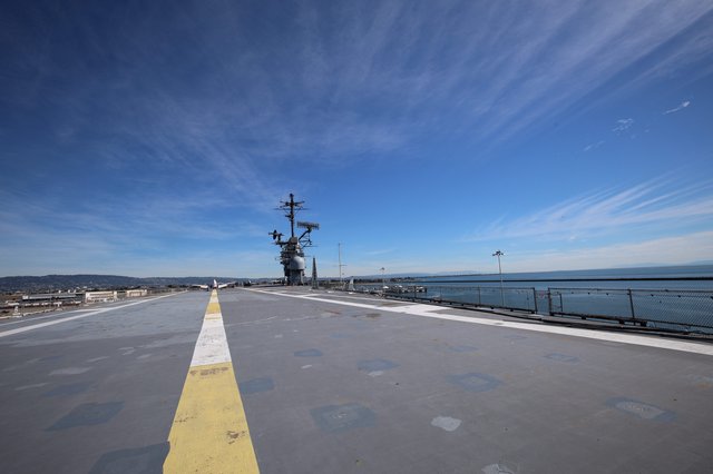 Flight Deck of Historic USS Hornet Aircraft Carrier