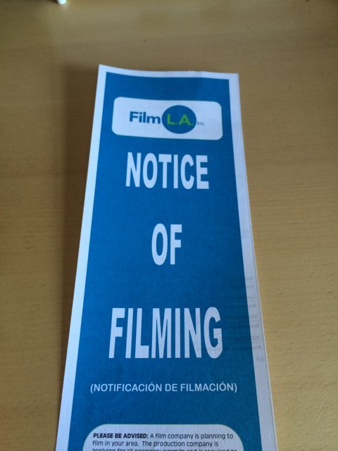 Notice of Filming Advertisement