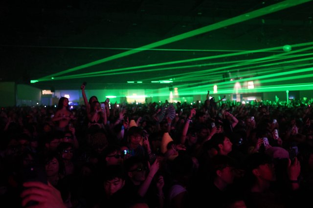 Green Laser Storm Over Massive Wobbleland Festival Crowd