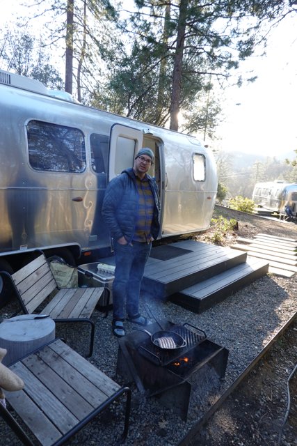 A Man and His Airstream Fire Pit