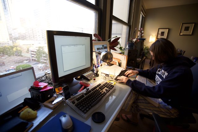 Creative Professional Working at Home Office Desk