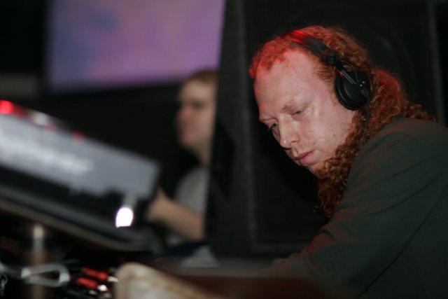 Red-Headed Deejay at Work