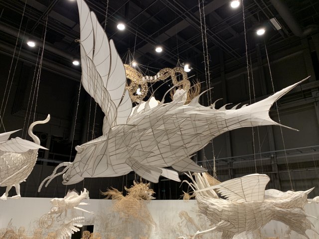 Dragon and Bird Paper Sculpture
