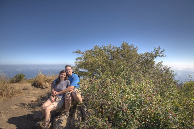 Couple Above the Clouds at Gaviota Peak Summit