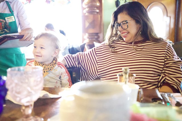 Mother and Daughter Dining at Madonna Inn Restaurant