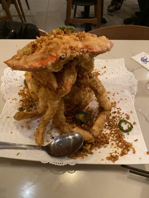 Tempting Tempura Crab on a Plate