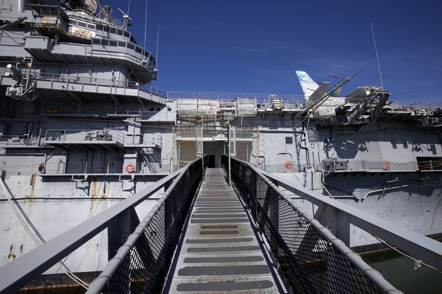 Gangway to Historic Aircraft Carrier USS Hornet