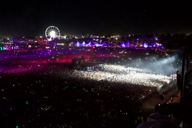 Nighttime Spectacle at Coachella Music Festival