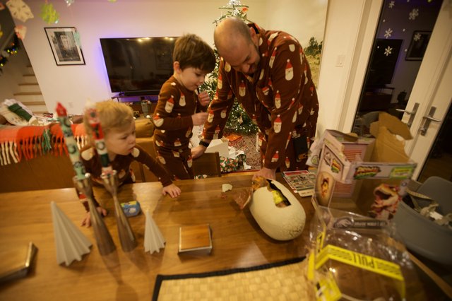 Family Christmas Morning Gingerbread House Activity