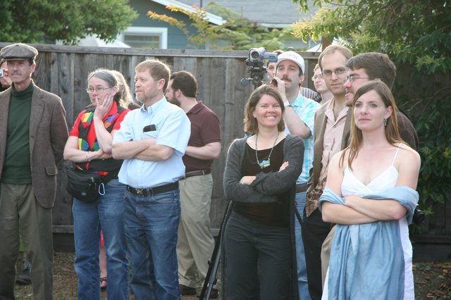 Crowd Gathered at Outdoor Backyard Event 2005