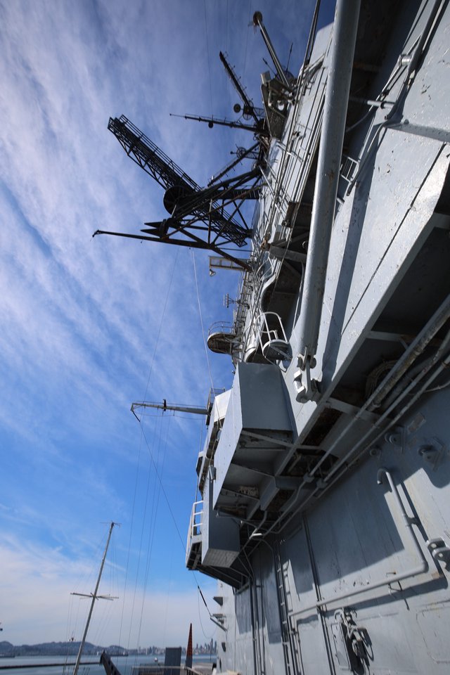 USS Hornet Naval Vessel Superstructure and Communications Array
