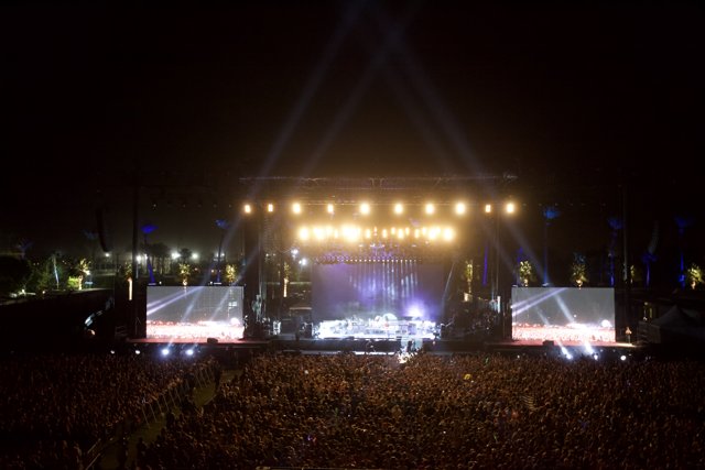 Coachella Stage Lights up the Night Sky