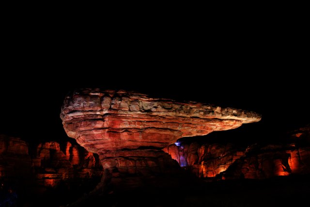 Majestic night-time rock formation
