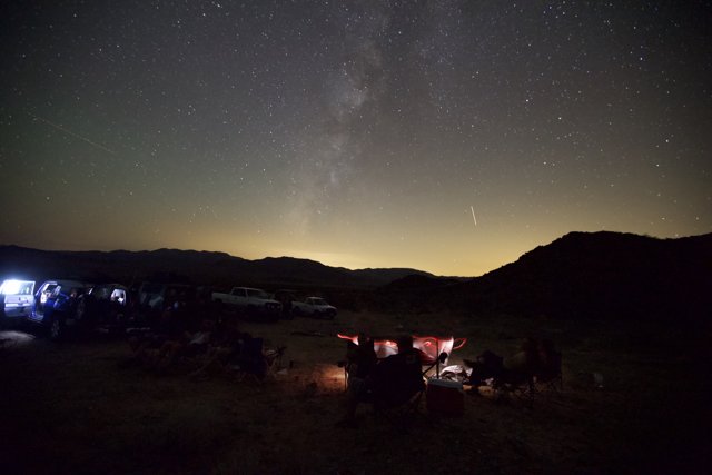 Campfire under a Starry Desert Sky