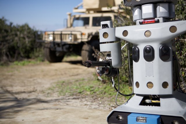 Robot overseeing military operations