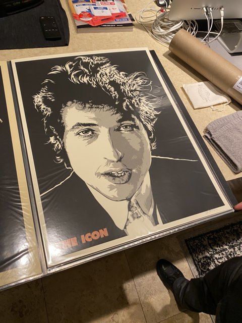 Bob Dylan Poster on Display at Los Angeles Art Exhibit
