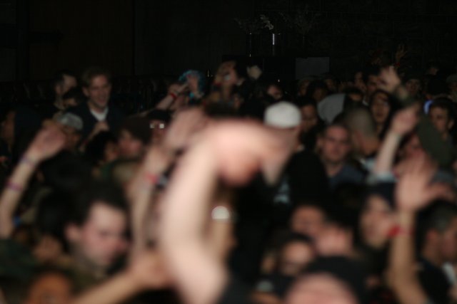 Blurred Nightlife Crowd at Rock Concert