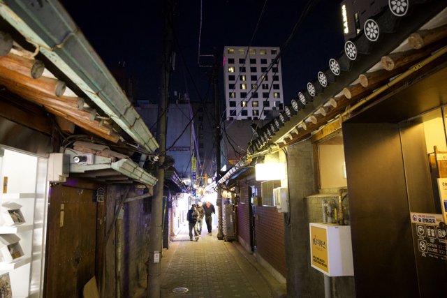 Moonlit Stroll through a Korean Alleyway