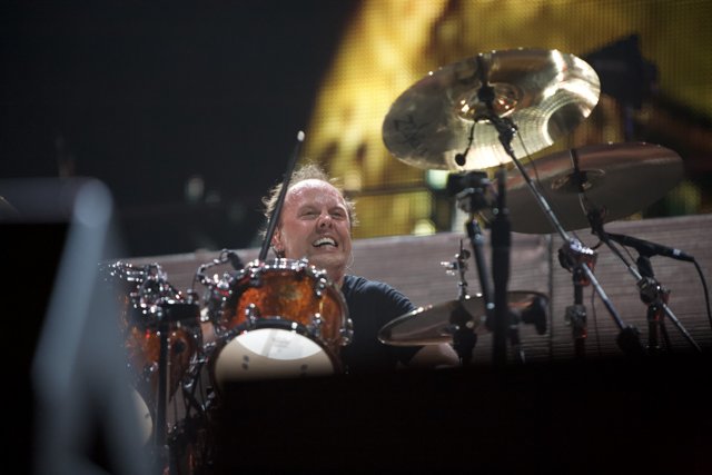 Lars Ulrich Drumming Up a Storm at the Big Four Festival
