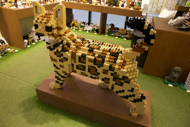 Handcrafted Lego Masterpiece: The Feline Sculpture