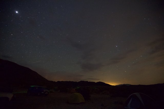 Desert Night Camping under the Starry Sky