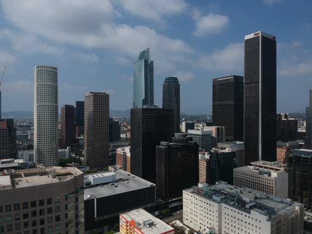 Cityscape of Los Angeles from High Rise Building