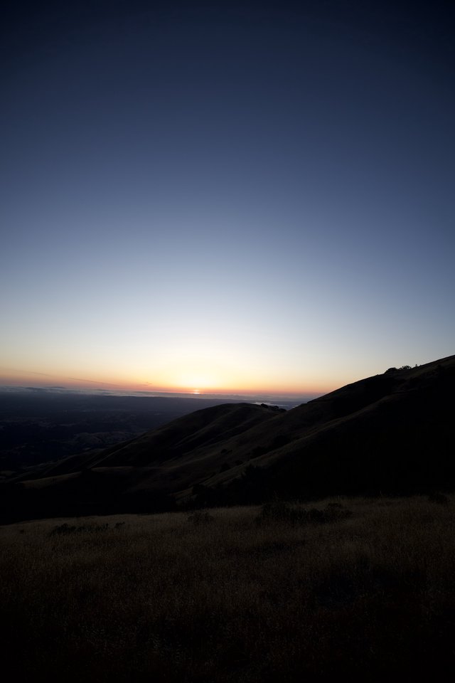 Golden Twilight Over Bay Area Hills at Dusk