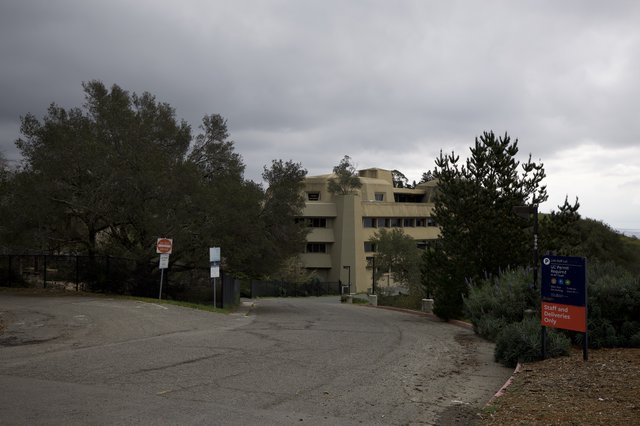 Brutalist UC Campus Building Under Overcast Skies