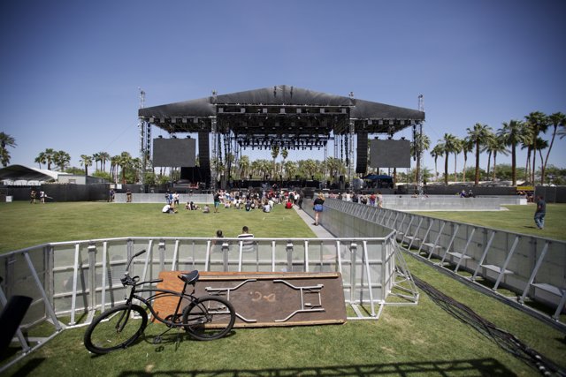 Parked Bicycle in front of Coachella Stage