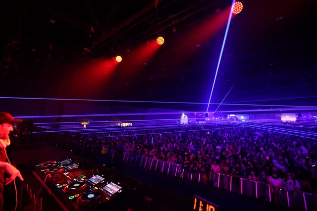Laser-Drenched Crowd at Wobbleland 2026 Festival