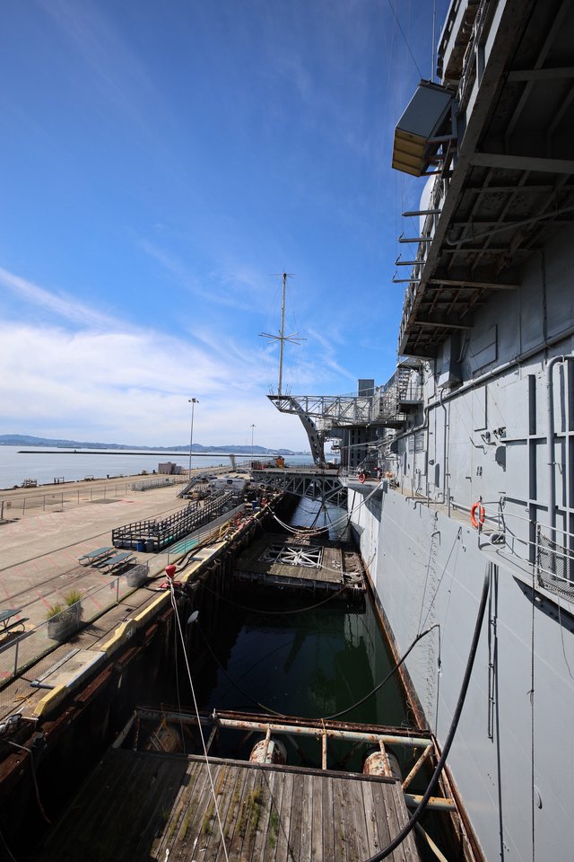 USS Hornet Aircraft Carrier Docked at Port