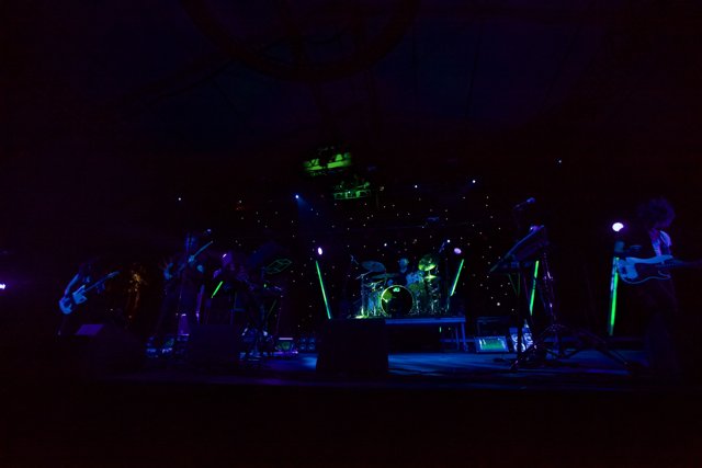 Green Lit Band Rocking Coachella Stage