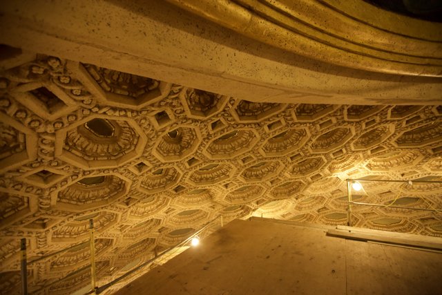 Intricate Designs on Theater Ceiling
