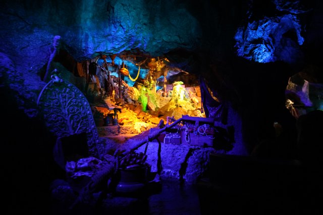 Colorful Lights Illuminate the Mystical Cave