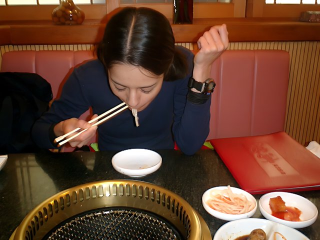 Enjoying a Japanese Meal