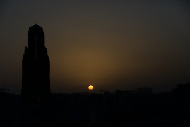 Twilight Over Cairo's Clock Tower