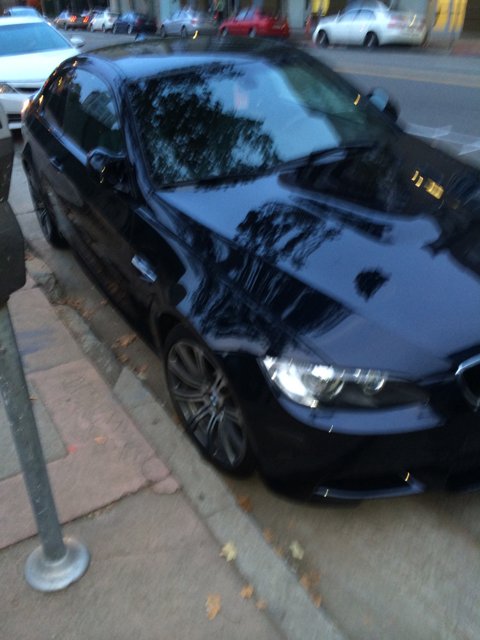 Black BMW Coupé parked on the LA street