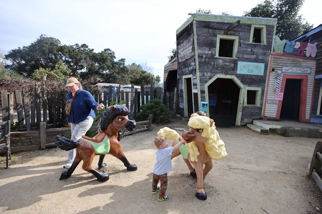 Family Fun at Whimsical Western Town Play Area