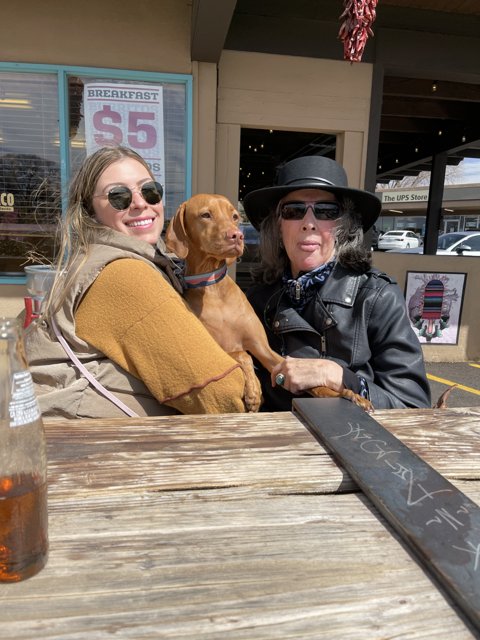 Sipping in Santa Fe with our Furry Friend