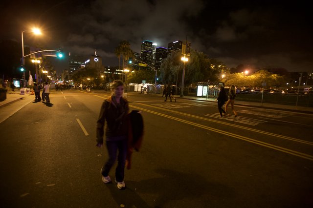Night Streets of Downtown Los Angeles After Detour Festival