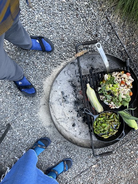 Grilling Outdoors with Family